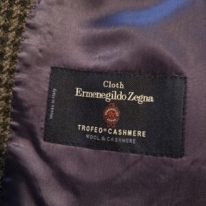 Suitsupply Havana Slim Blazer 48 Zegna Trofeo Wool Cashmere Green Houndstooth